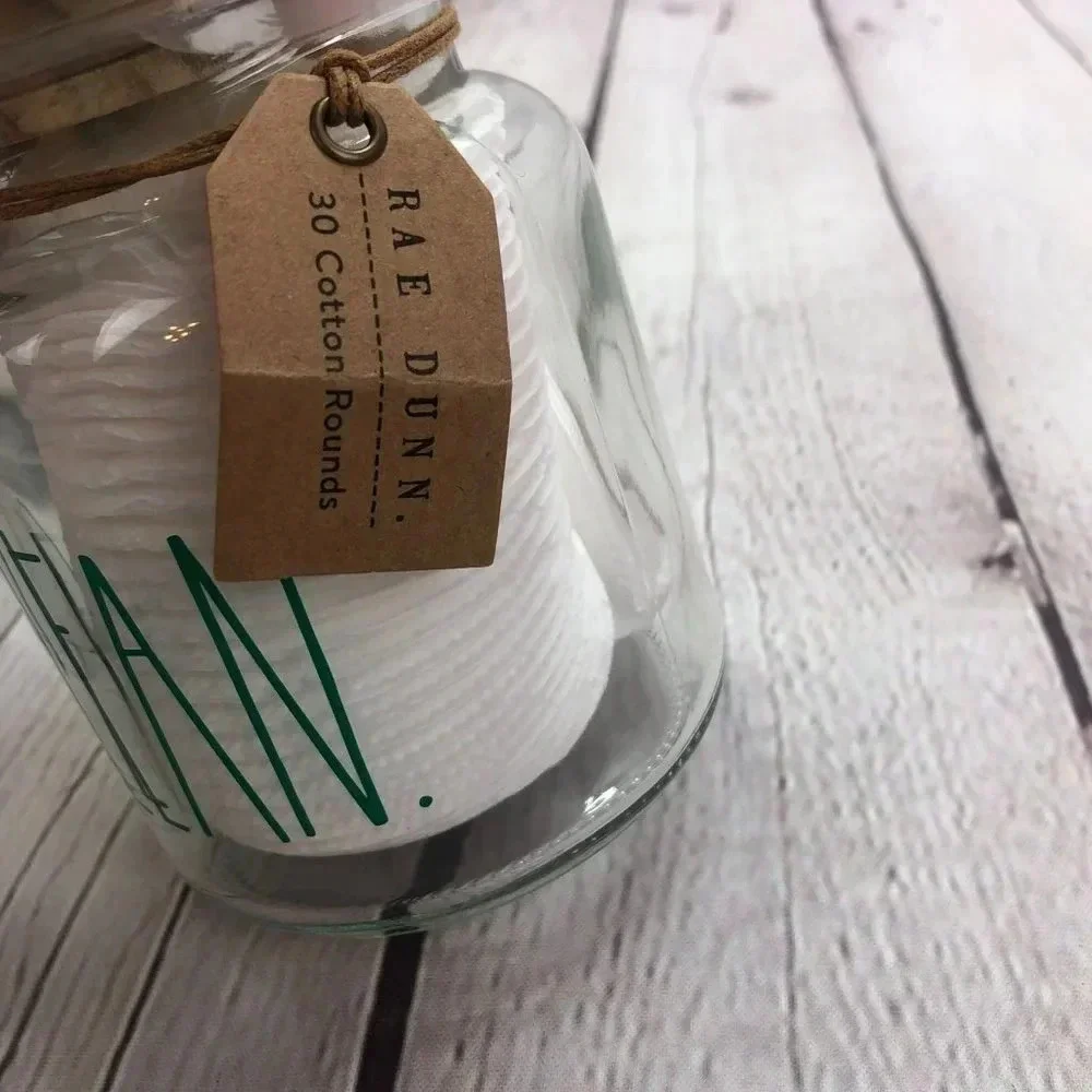 NWT Rae Dunn COTTON BALLS & CLEAN Jars